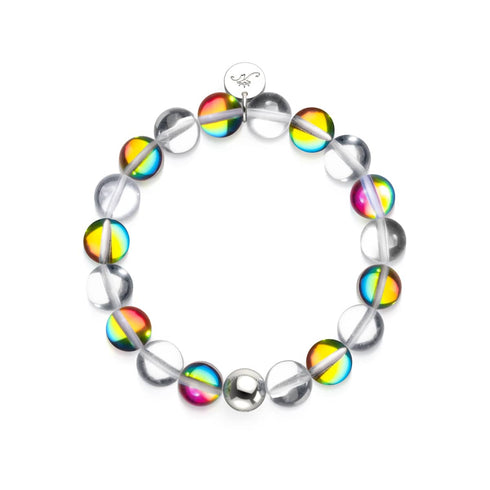 Regenbogenhimmel | 925er Sterlingsilber | Statement-Armband aus Galaxieglas